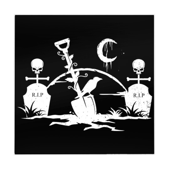 Gothic Graveyard Vintage Crow Lover Skull Fanatic Mahjong Mats