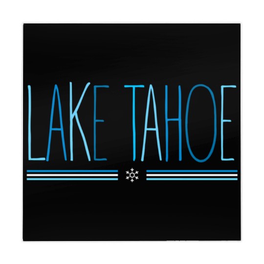 Lake Tahoe Winter Snowflake Blue Lettering Mahjong Mats