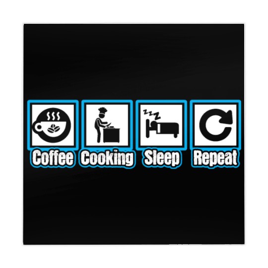 Chef Coffee Cooking Sleep Repeat Mahjong Mats