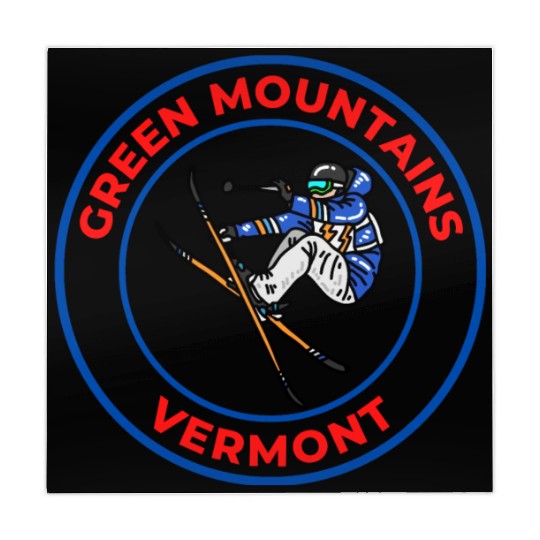 Retro Skiing in Green Mountains Vermont Souvenir Mahjong Mats