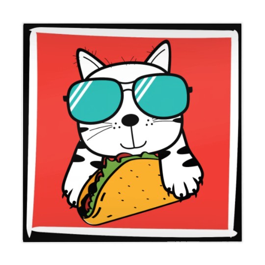 Cool Cat Taco Lover Mahjong Mats