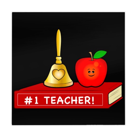 Teacher Appreciation Cute Apple And Bell With Book Mahjong Mats