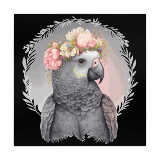 Cute African Gray Parrot Bird Flower Crown Pet Bir Mahjong Mats