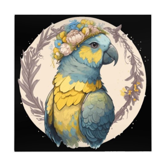 Yellow Blue Ara Macaw Flower Crown Parrot Parakeet Mahjong Mats