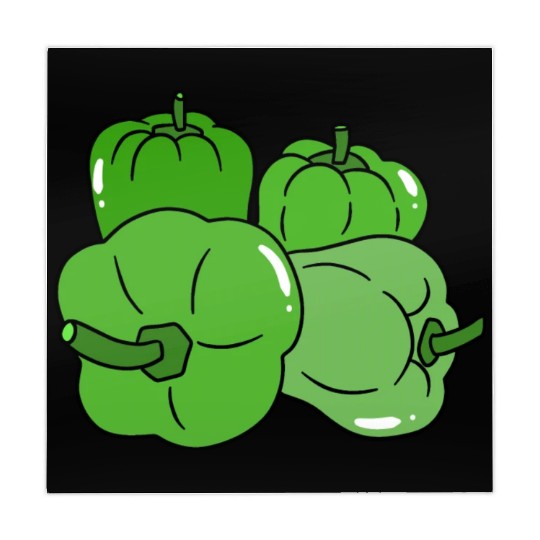 Four Green Bell Peppers Mahjong Mats