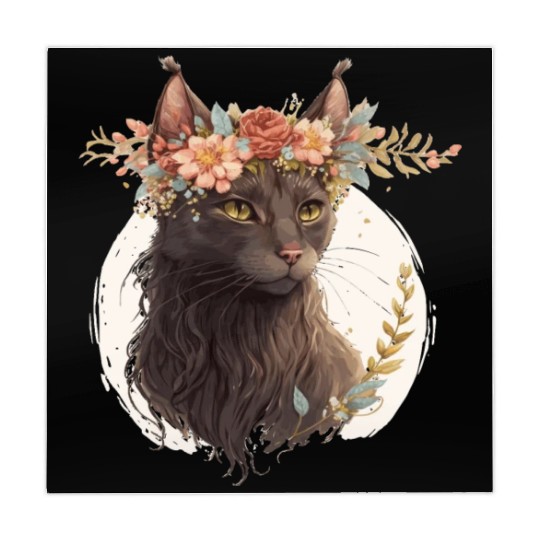 Cute Havana Brown Cat Flower Crown Cats Pet Kitten Mahjong Mats