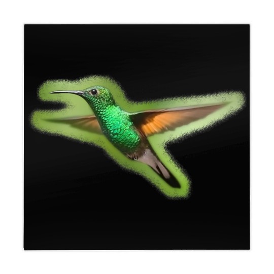 Green Hummingbird Illustration Bird Lover Mahjong Mats