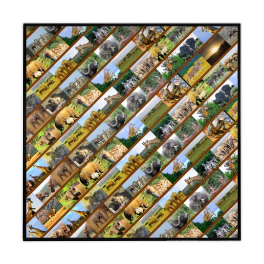 Wildlife Stripe Brown Collage Mahjong Mats