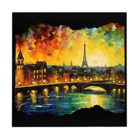 Starry Night over Paris Van Gogh Eiffel Tower Mahjong Mats