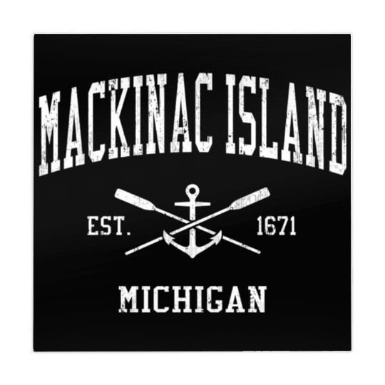 Mackinac Island Mi Crossed Oars Boat Anchor Sports Mahjong Mats