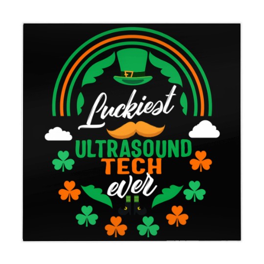 Luckiest Ultrasound Tech Ever Shamrock Top St Patr Mahjong Mats