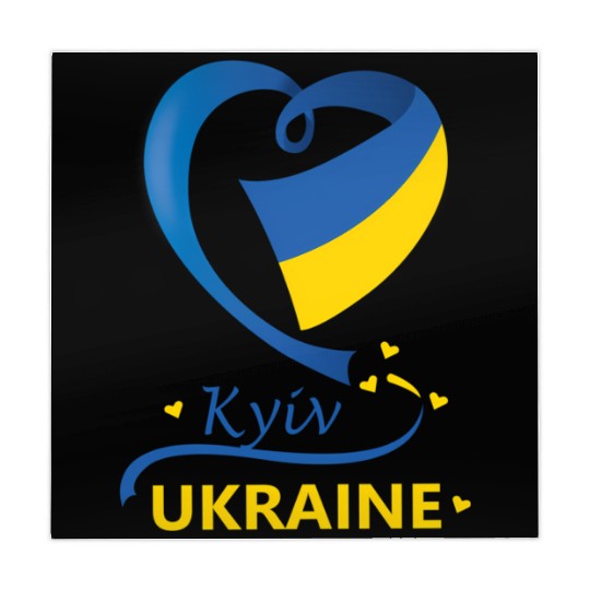 Kyiv Ukraine National Flag Heart Emblem Crest Mahjong Mats