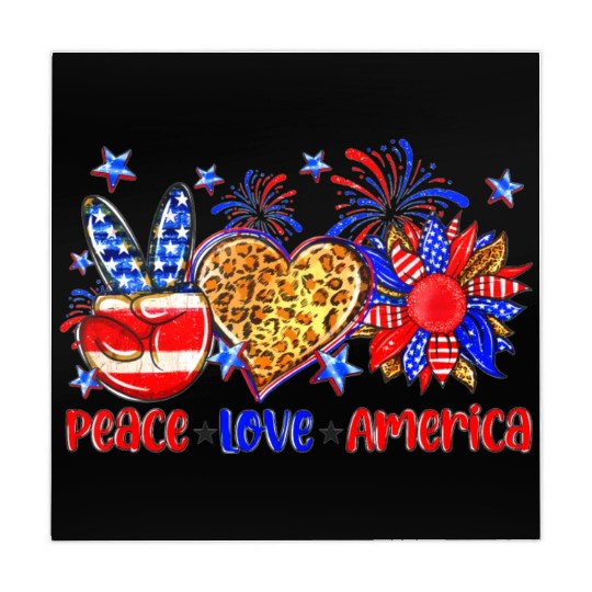 Peace Love America US Flag Fourth Wo 4th Of July P Mahjong Mats