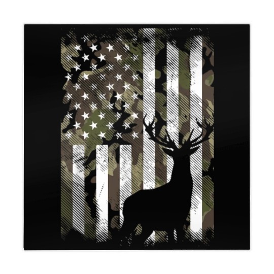 Patriotic Camo American Flag Deer Hunter Hunting Mahjong Mats