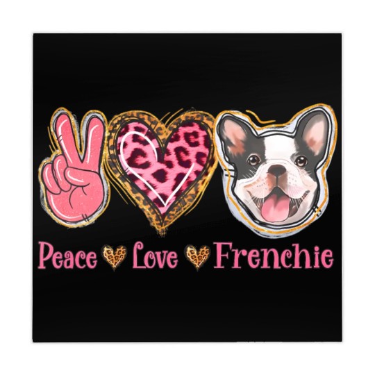 Leopard Peace Love Frenchie Funny Dog Mom Mothers Mahjong Mats