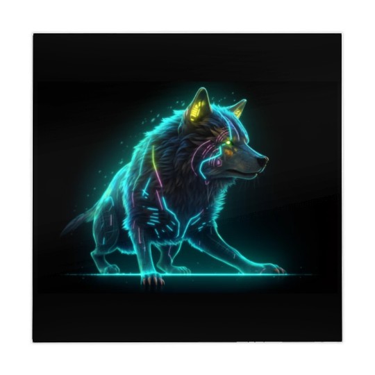 Neon Moon Wolf Mahjong Mats