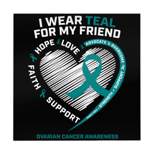 Teal Ribbon Ovarian Cancer Awareness Friend Mahjong Mats