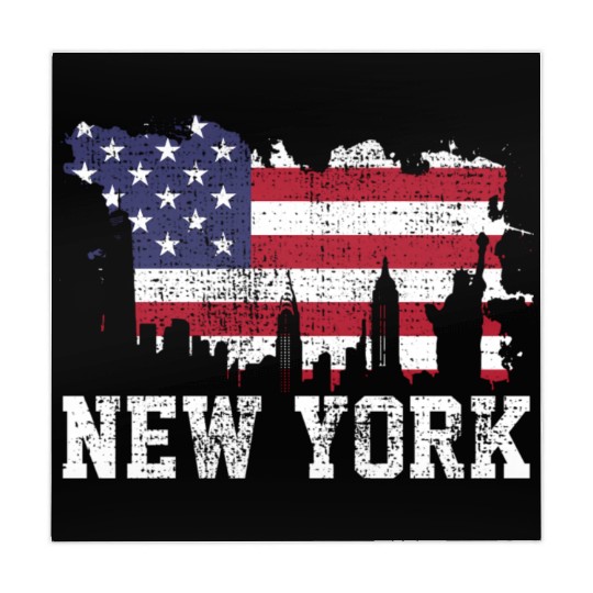 New York City Nyc Skyline Usa Flag America Mahjong Mats