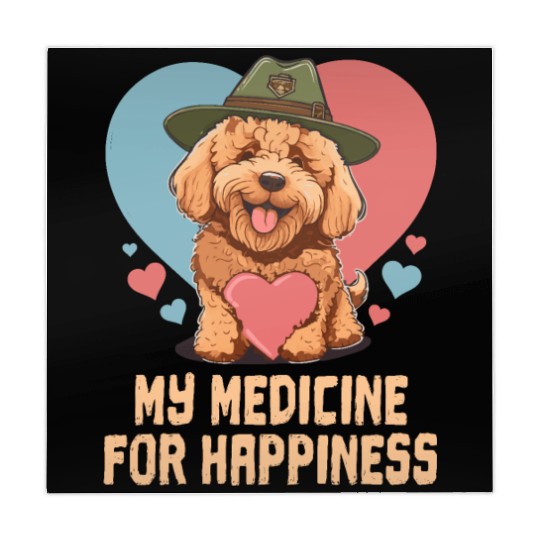 My Medicine For Happiness Goldendoodle Dog Dad Mahjong Mats