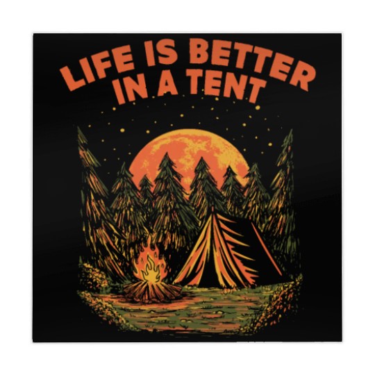 Life Is Better in a Tent Camping Wildlife Camper O Mahjong Mats