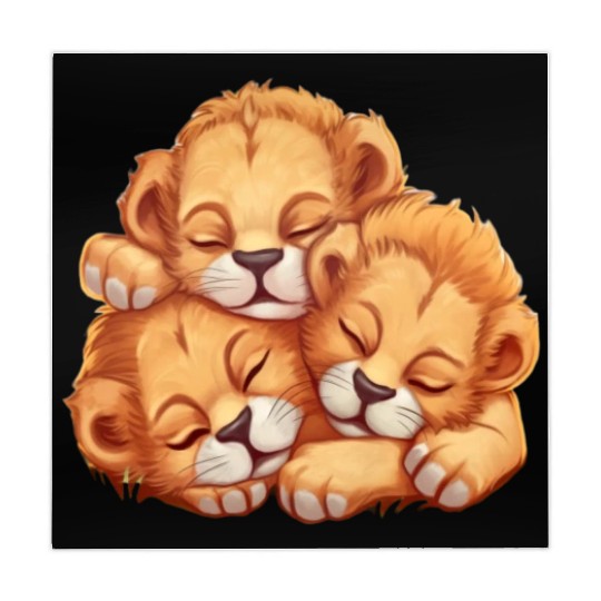 Sleeping lion cubs Mahjong Mats