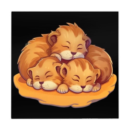Sleeping lion cubs Mahjong Mats