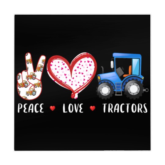 Peace Love Tractors farm farmers for kid boy Mahjong Mats