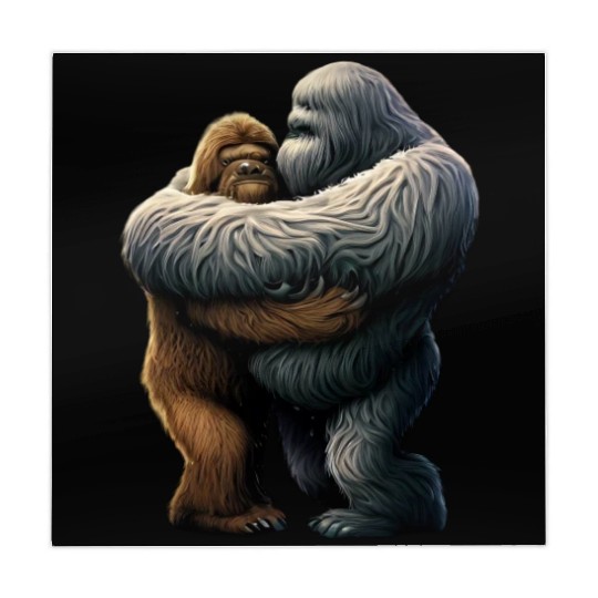 Yeti hugs Bigfoot Mahjong Mats