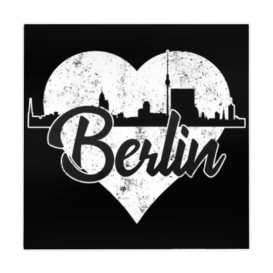Berlin Germany yline Heart Distressed Mahjong Mats