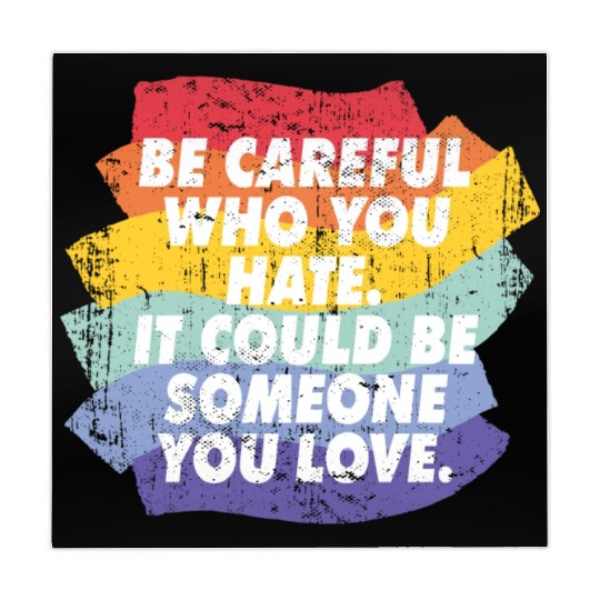 Rainbow Pride Be Careful Who You Hate LGBTQ Mahjong Mats