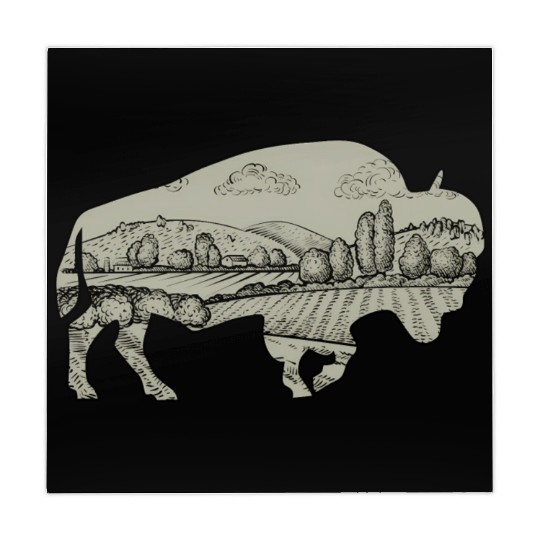Landscape Buffalo Bison Mahjong Mats