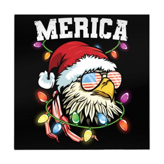 Merica Usa Flag Patriotic Veteran Santa Bald Eagle Mahjong Mats