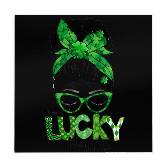 Lucky Mama Messy Bun Leopard Shamrock St Mahjong Mats