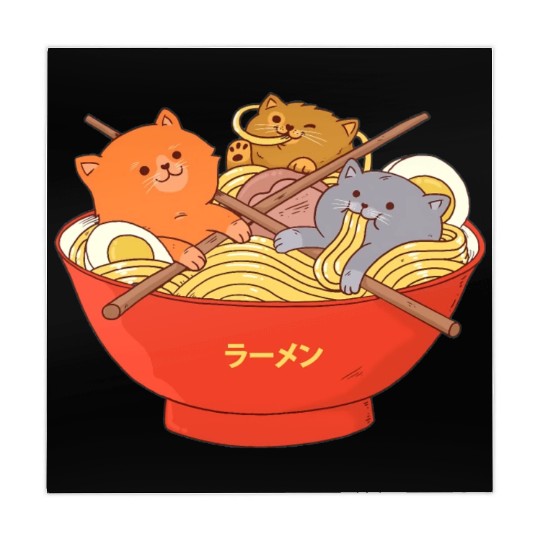 Kawaii Anime Cat Japanese Ramen Noodle Mahjong Mats