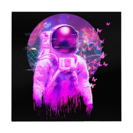 Vaporwave Retrowave Astronaut Space Butterflies Mahjong Mats