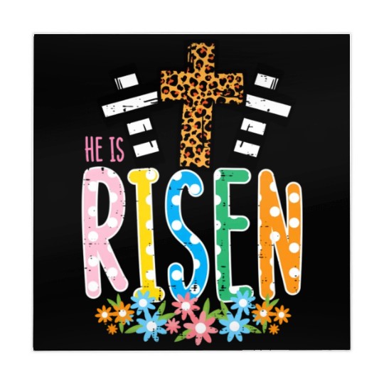 He Is Risen Leopard Cross Easter Jesus Religious Mahjong Mats