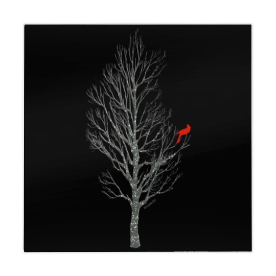 Winter Tree W Cardinal Bird Mahjong Mats