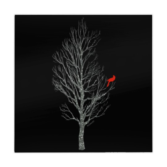 Winter Tree W Cardinal Bird Mahjong Mats