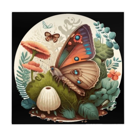 Cottagecore Butterfly Mushroom Plants Botanic Herb Mahjong Mats
