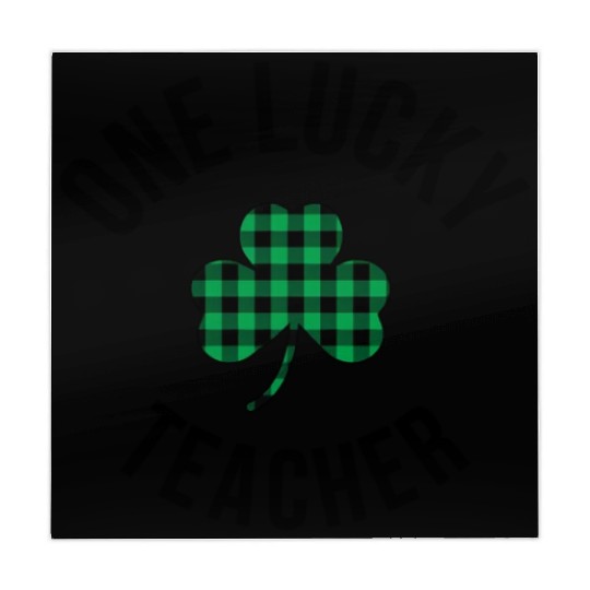One Lucky Teacher Buffalo Plaid Green Shamrock Mahjong Mats