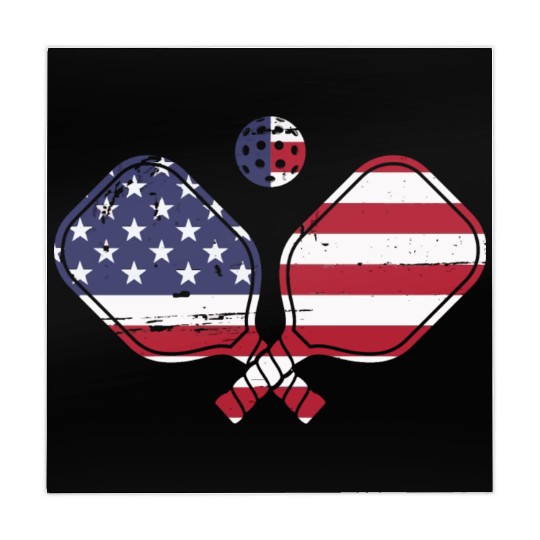 Patriotic Pickleball US Flag Paddleball Design Mahjong Mats