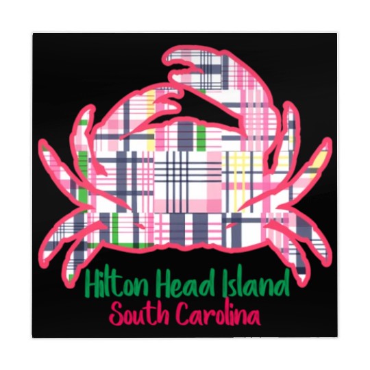 Hilton Head Island Preppy Plaid Crab Mahjong Mats