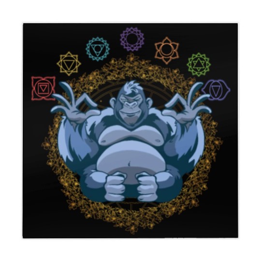 Chakras Meditating Gorilla Ape Monkey Mahjong Mats