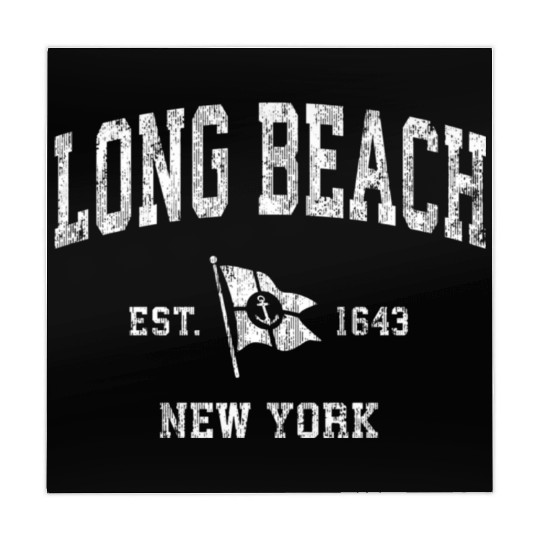 Long Beach Ny Nautical Boat Anchor Flag Sports Mahjong Mats
