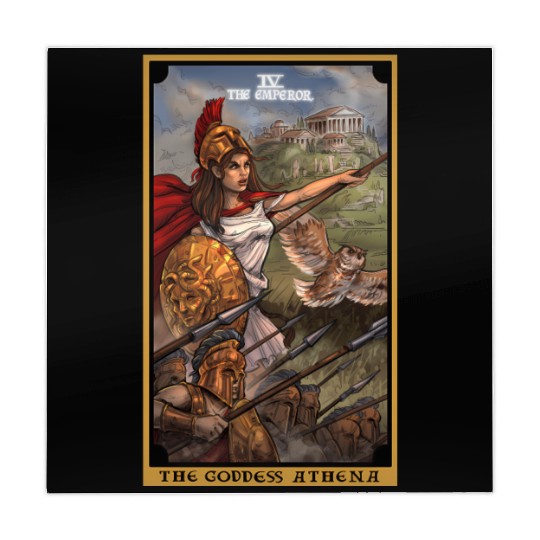 The Goddess Athena The Emperor Tarot Card Greek Mahjong Mats