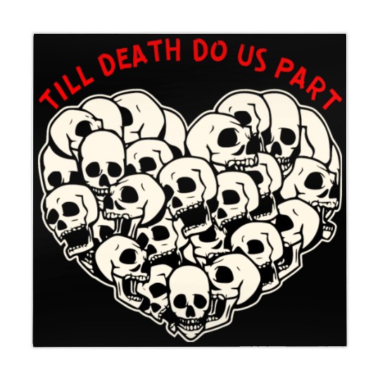 Till Death Do Us Part Skulls Heart ©WhiteTigerLLC Mahjong Mats