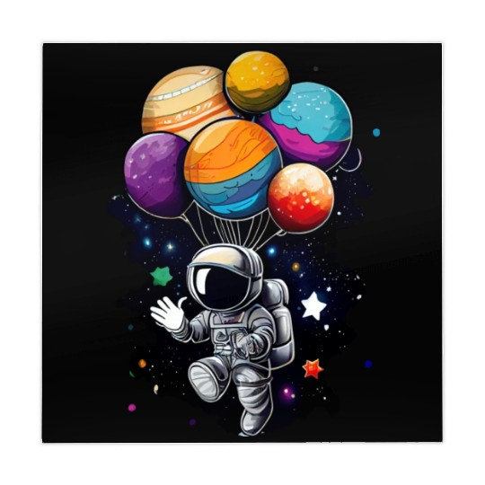Astronaut Birthday Space Balloon Galaxy Planets Mahjong Mats