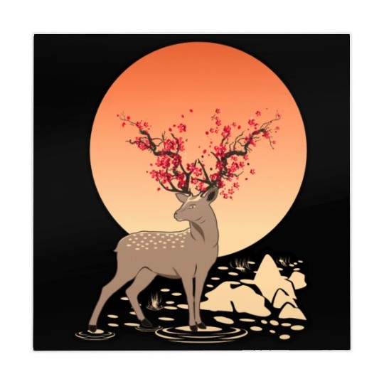 Sika Deer Spirit Sakura Deer Spirit Mahjong Mats