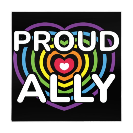 Proud Ally Rainbow Heart LGBTQIA Pride Month v02 Mahjong Mats
