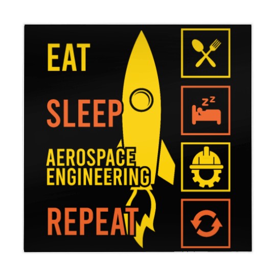 Eat sleep aerospace engineering repeat rocket Mahjong Mats